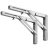Storystore Folding Shelf Brackets - Heavy Duty Stainless Steel Collapsible