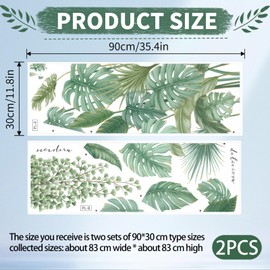 Wall Tattoo Plants Tropical Green Leaves Wall Sticker Palm Leaves Plants Wall Stickers Jungle Removable Waterproof Hanging Vine Wall Picture for Living Room Bedroom Hallway Wall Decoration