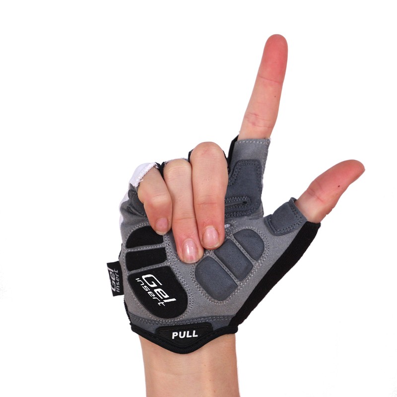 BG 04 Short Finger Cycling Gloves for Competition, Colour White