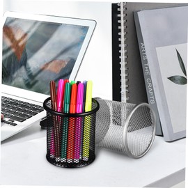 DOITOOL 1set Metal Mesh Pen Holder Desktop Storage Organizer for Stationery Space Saving Design Modern Aesthetic for Home and Office Versatile Use for Pens Brushes and Tools 2pcs