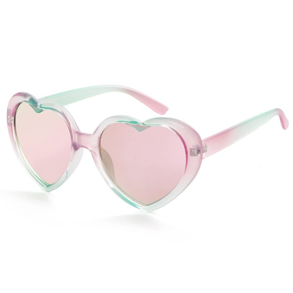 Onrtry Fashion Oversized Heart Shaped Polarized Sunglasses for Women Lovely