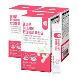 Olbareun 올바른 이너케어 편안해질 유산균 30포 3박스 총90포 Right Inner Care Comfortable Probiotics 30 Packs 3 Boxes Total 90 Packs