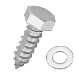 1/4 x 1 Hex Head Lag Screws Bolts with Flat Washers (20 Sets), 304 Stainless Steel 18/8, Full Thread, Deck Screws, Heavy Duty Hex Head Wood Lag Screws, Fayeploo