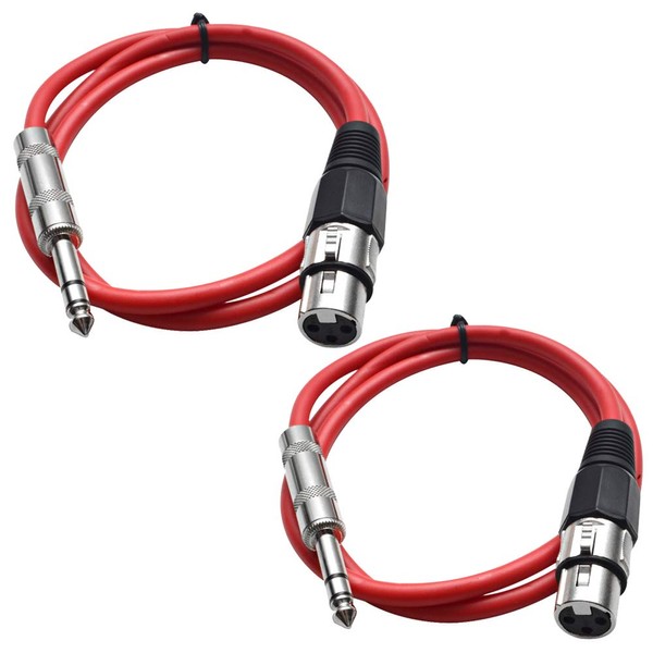 Seismic Audio - SATRXL-F3-2 Pack of 3 Foot 1/4 Inch