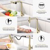 AVSIILE Brushed Gold Waterfall Kitchen Faucets with Pull Down Sprayer