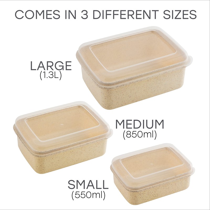 Simplify 6 Piece Set Eco Wheat Plastic Food Storage Containers