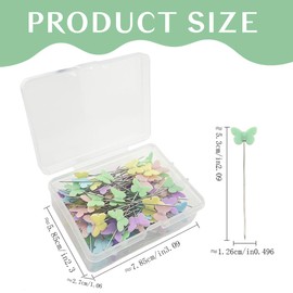 XUZOPIM Pack of 100 Butterfly Needles Colourful Marking Butterfly Push Pins for Pin Board, Bulletin and Maps Pins for Pin Board Push Pins