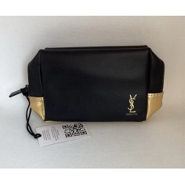 Yves Saint Laurent Beaute YSL black & gold Makeup cosmetics Bag With Makeup Set