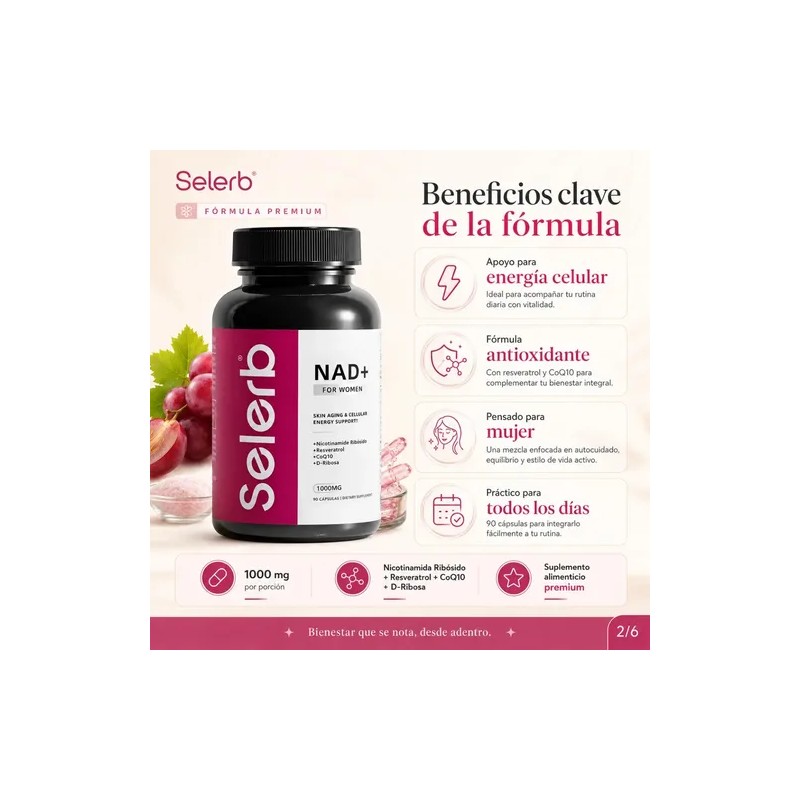 Nad+ For Women Resveratrol Coq10 D-ribose 90 Caps Plus
