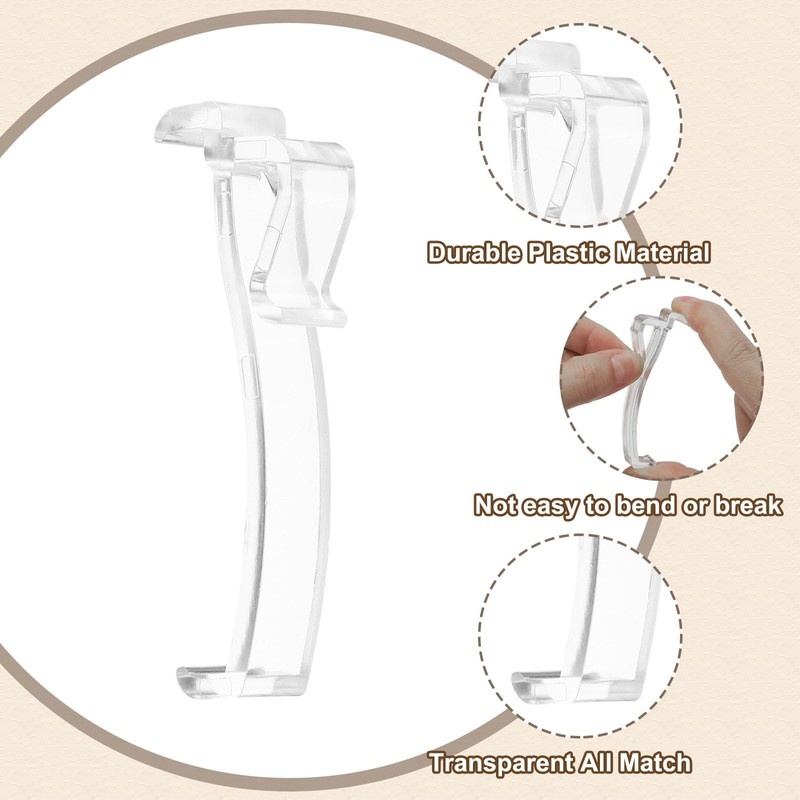 sourcing map 12pcs Valance Clips, 2.5in Clear Plastic Valance Hidden