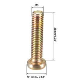 sourcing map M8x35mm Furniture Screw Hex Socket Machine Screws Zinc Plated Fasteners Bolts Full Thread Carbon Steel 10Pcs