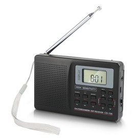 Goshyda AM FM Radio, Portable Digital Radio FM AM SW Sound Digital Tuning Receiver Full Band Radio with Alarm Clock, Mini Pocket Radio for Elder Gifts, Memory Function, Backlight Keys