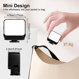 AOOSU Mini LED Action Camera Video Light, Dimmable Camera Light Portable Magnetic Photography Lighting IPX4 Waterproof 3 Color Temperatures 4 Brightness Levels Essential Vlogging Accessories