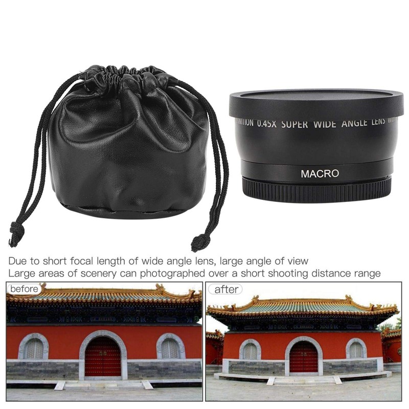 Digital Camera Lenses, 55mm 62mm Front End Calibre 0.45X Wide