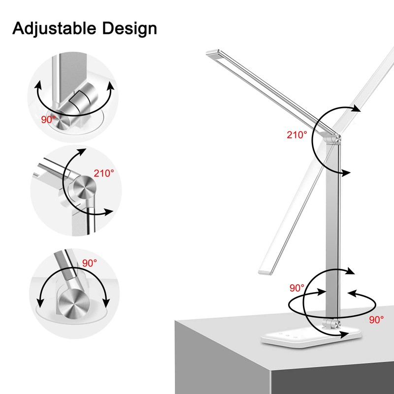 AFROG Multifunctional LED Desk Lamp with USB Charging Port, 5