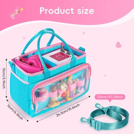 Ottkids Carrying Case Compatible with Toniebox Starter Set,Carrying Bag for Tonie Figures,Headphones and Charging Station,Portable Storage Travel Bag with Shoulder Strap and Handle(Light Blue)