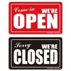 Open Closed Sign (01. Red & Black)オープンクローズドサイン（01. 赤と黒）-オールインワンパッケージ/両面オープン&クローズドサイン-ヴィンテージオープンクローズドサイン-返品またはすぐ戻るサイン-入ってくるオープンまたはごめんなさいクローズドサイン