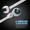 LOSCHEN】1PCS 3/8 Open Flex-Head Ratcheting Wrench, SAE Ratcheting Spanner with