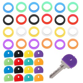 Key Caps Set, Colourful Key Caps in 8 Colours, Round and Semicircular Key Markings, Key Protection and Key Marking for Easier Identification of Keys (48 Pieces)