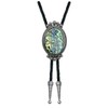 YOQUCOL Stone Bolo Tie Native Western Cowboy Genunie Leather Bola