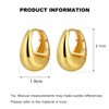 PICKBEAU Gold Chunky Hoop Earrings for Women Girls, 14K Gold
