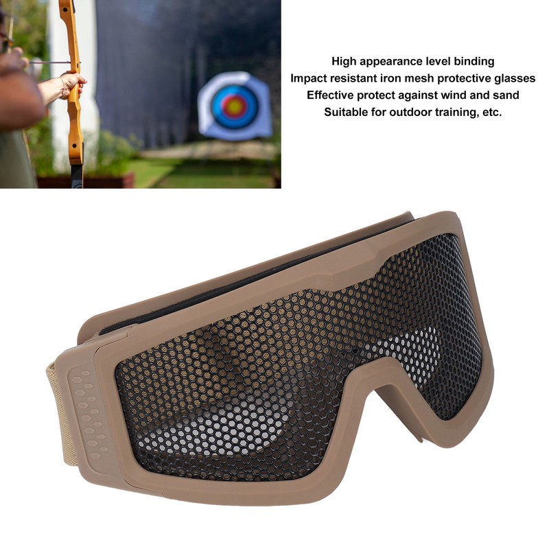 Safety Goggles Breathable Shock Resistant Iron Mesh Patterned Wind Sand