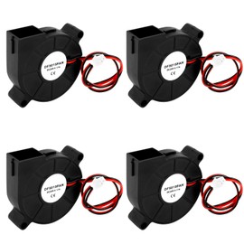 3D Printer Fan Pack of 4 DC 24 V 2 Pin Mini Fan, 50 x 50 x 15 mm 3D Printer Fan with 30 cm Cable, Turbo Fan Cooling Fan Radiator Fan 3D Printer Accessories