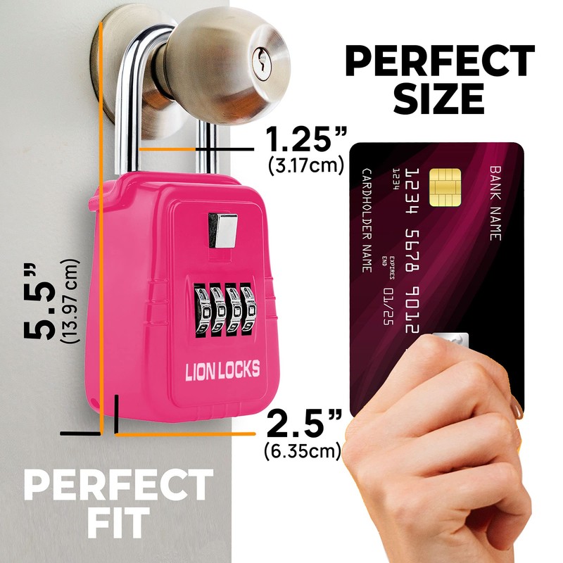 Lion Locks 1500 Key Lock Box with Code, Lockbox for