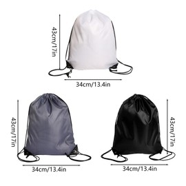 KATLKIU Rucksack mit Kordelzug, 5 Stück, 34 cm x 43 cm, Fitnessrucksack, kann für Reisen, Outdoor-Sport, Sie können sich darauf zeichnen (Grau)