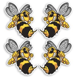 4 x 5.5cm Wasp Bee Hornet Vinyl Stickers - Laptop Bike Car Sticker #34668_5.5 (5.5cm Tall)