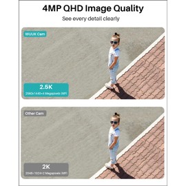 WUUK 4MP Wi-Fi Outdoor/Indoor Security Camera with Facial Recognition, Wired Cameras for Home Security System with Customized Greeting, Spotlight, Color Night Vision, IP67, Compatible with Alexa