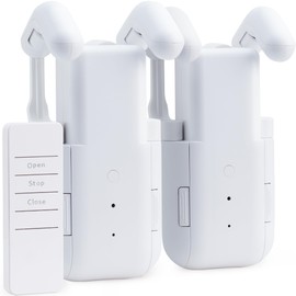 Monitaind Automatic Curtain Opener 2 Pcs: Electronic Motorized Closer Device Self-Opening Remote, 20kg Load & 6-Month Battery for Roman Rod/T/U/Grommet Track (No Drill, 25dB, Smart Home/Office/Indoor)