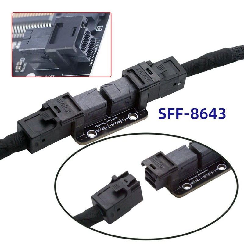 chenyang SFF-8643 Coupler Adapter Mini SAS 4.0 SFF-8643 Female to