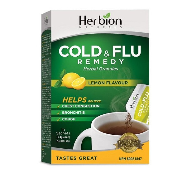 Herbion All Natural Cold and Flu Remedy 10 Sachets, Original