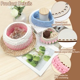 ASSRECT 6 PCS Wooden Basket Bottom, Crochet Basket Base, Blank Crochet Knitting Wooden Base for DIY Craft Weaving Basket Making Supplies Home Decoration