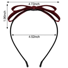 Amariver Red Bow Headband Bowknot Headband for Girls Red Headwear Hair Bands Fashion Hair Accessories for Women Girls
