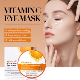 Pack of 60 Eye Pads Against Dark Circles Vintamine C, Orange Vitamin Eye Pads with Collagen, Collagen Eye Patch, Anti-Ageing Eye Pads with Hyaluronic and Collagen Hyaluronic Acid Cooling Eye Pads