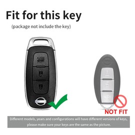 ontto TPU Car key fob case cover fit for Nissan Ariya Qashqai ePower Xtrail ePower Juke Teana 2023 2024 3 Buttons Key Box Shell bag Accessories Protector Blue C
