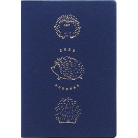 Elcomune Matka DR-MH-473 Notebook, Begins in January 2025, B6, Monthly, Round Hedgehore, Navy