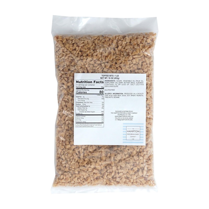 Toffee Bits, 1 Pound Bulk Bag, Toffee Ice Cream Topping,