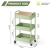 johgee 3 Tier Rolling Cart with Table top, Metal Rolling