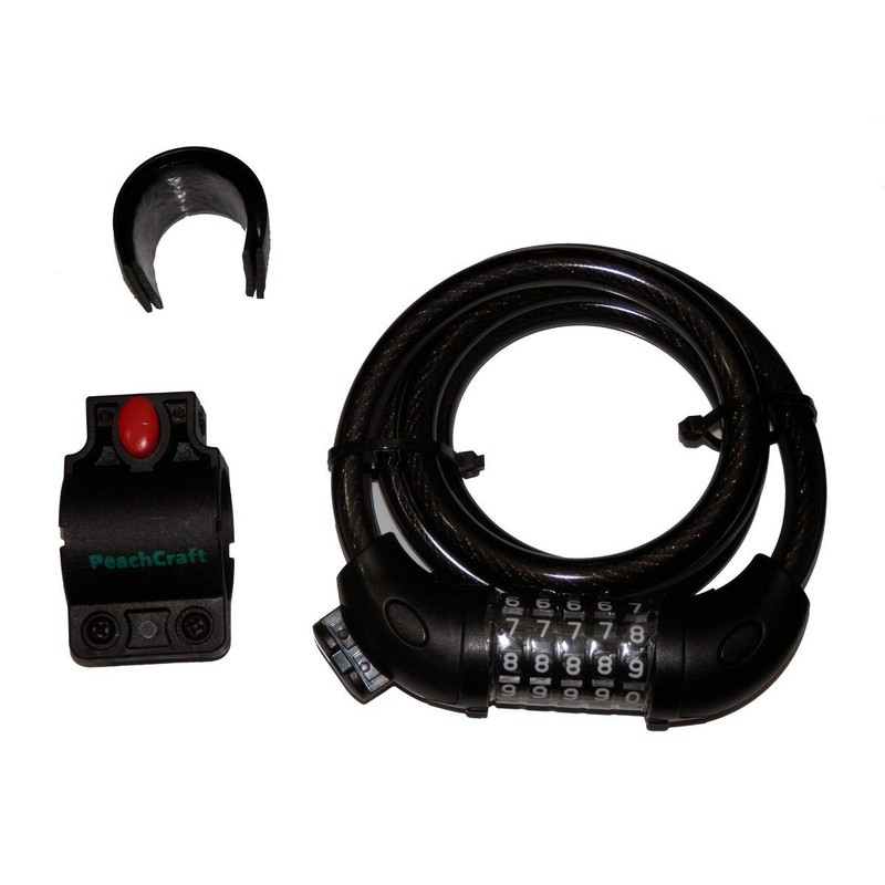 PeachCraft 5 Digit Cable Lock Dial Lock Bicycle Bike Key