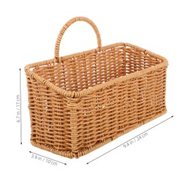 Mobestech Boho Wall Mounted Rattan Storage Basket Handwoven Faux Rattan Hanging Basket for Kitchen Home Decor Organizing Vegetables Garlic Onions Compact Easy to Clean