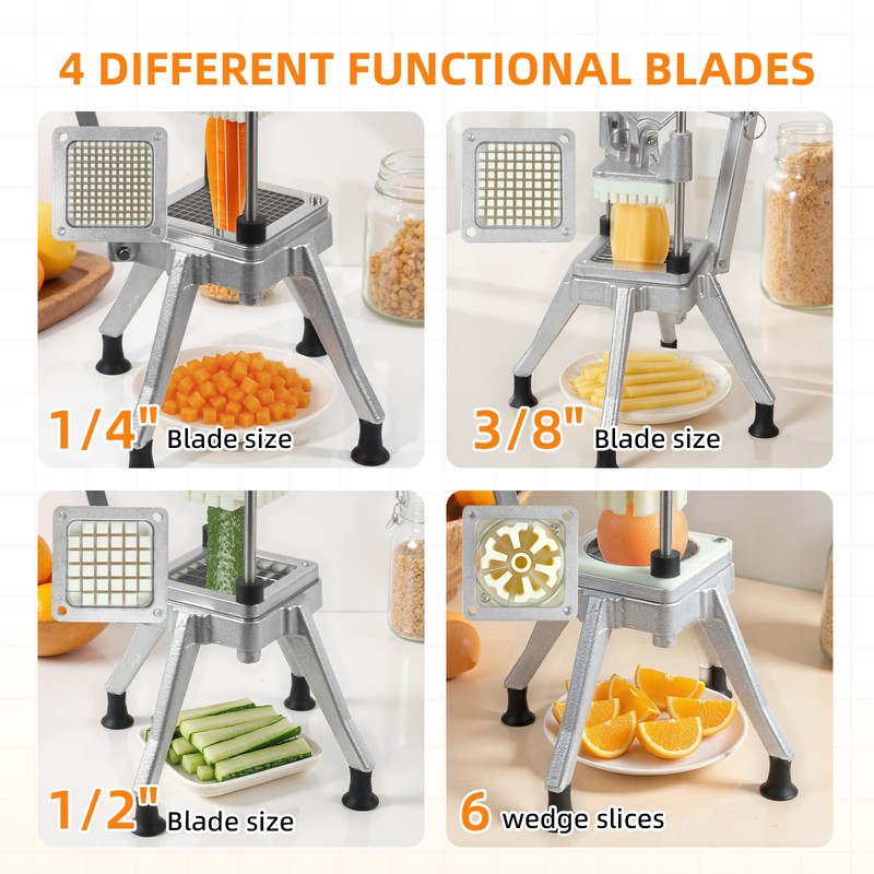 Commercial Vegetable Chopper, Heavy Duty Professional Fruit Dicer with 1/4"