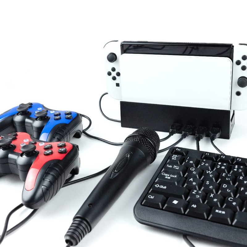 アンサー Switch有機ELモデルドック用 寝かせて立たせて2Wayスタンドハブ【横置き/縦置き/USBハブ機能/約20度傾斜/TVボード収納】