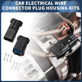 INFINAUTO 3 Pin Car Electrical Wire Connector Plug Housing Kits, 2.8mm Series Car RV Truck Male Female Wire Terminal Connector Black, 1 Set