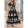PRETTYGARDEN Womens Summer Casual V Neck Boho Maxi Dress Flowy