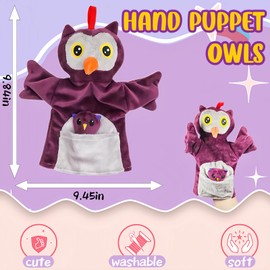 Cute Owls Hand Puppet for Toddlers and Kids 3-5 4-8, Owls Finger Hand Puppet Toys, Stuffed Animals, Children's Educational Toys, Parent-Child Role Play Props, Farm Animal Theme Party Favors