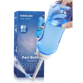 Bidet Po Shower, Vaginal Shower, Shower Ash 500 ml, Peri Bottle with 2 Nozzles, Mobile Bidet with Button, Intimate Shower, Weekbed Toilet, Blue