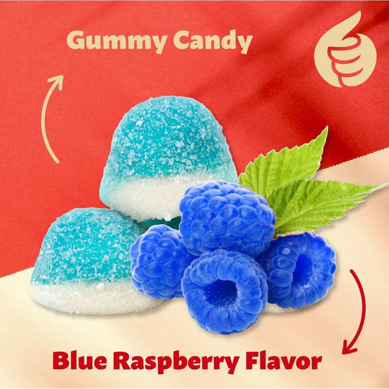 Blue Raspberry Puffs Gummy Candy, Baby Shower Candy, 2-Pound Bag